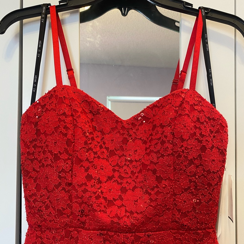 Bright Red Sequined Party Dress from Love Reign
